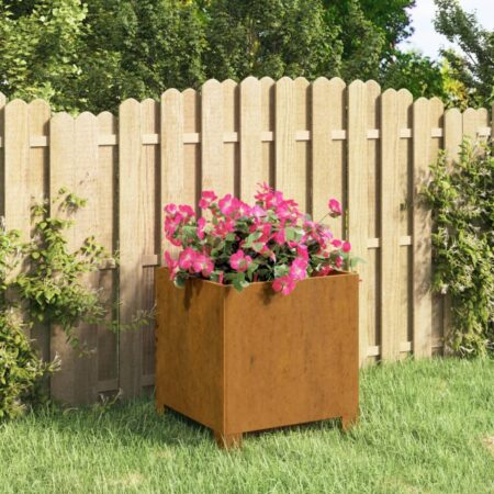 vidaXL plantekasse med ben 32x30x33 cm cortenstål rustfarvet