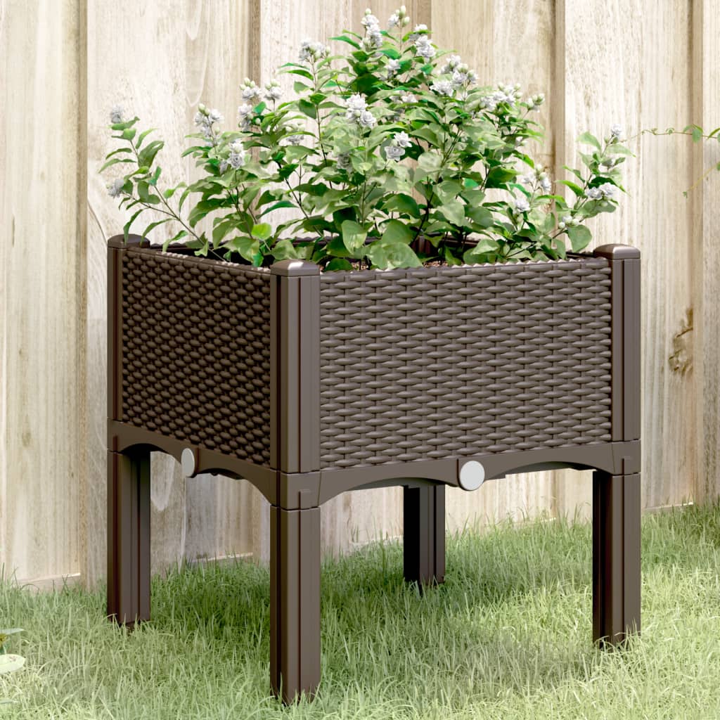 vidaXL plantekasse med ben 40x40x42 cm PP brun vidaXL plantekasse med ben 40x40x42 cm PP brun