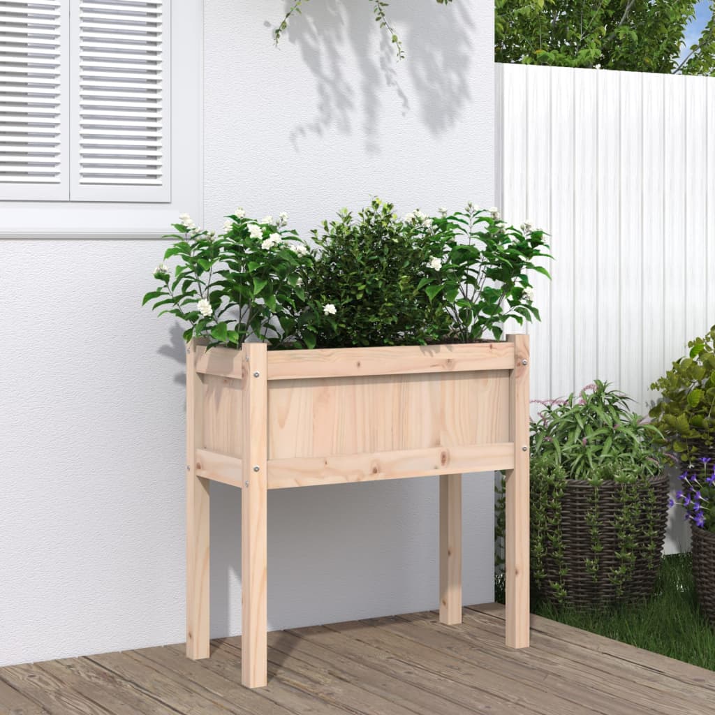 vidaXL plantekasse med ben 70x31x70 cm massivt fyrretræ vidaXL plantekasse med ben 70x31x70 cm massivt fyrretræ