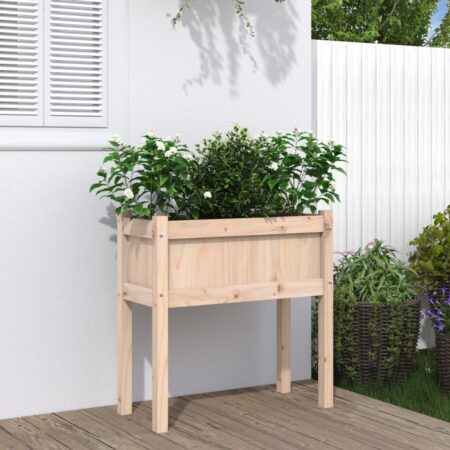 vidaXL plantekasse med ben 70x31x70 cm massivt fyrretræ