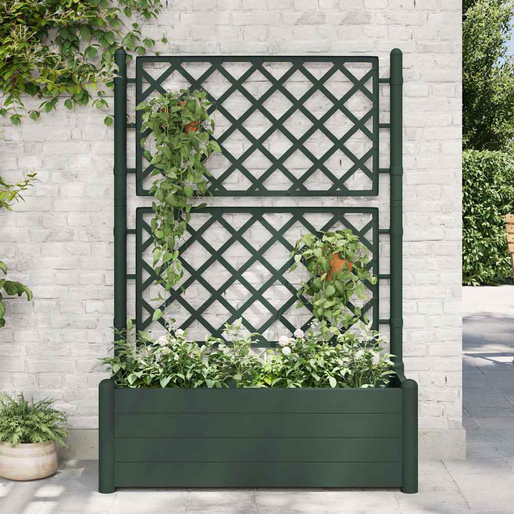 vidaXL plantekasse med espalier 100x43x142 cm PP grøn vidaXL plantekasse med espalier 100x43x142 cm PP grøn