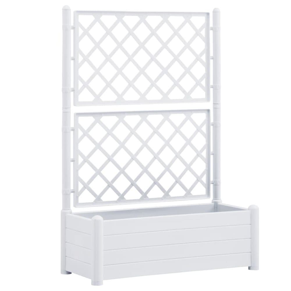 vidaXL plantekasse med espalier 100x43x142 cm PP hvid vidaXL plantekasse med espalier 100x43x142 cm PP hvid