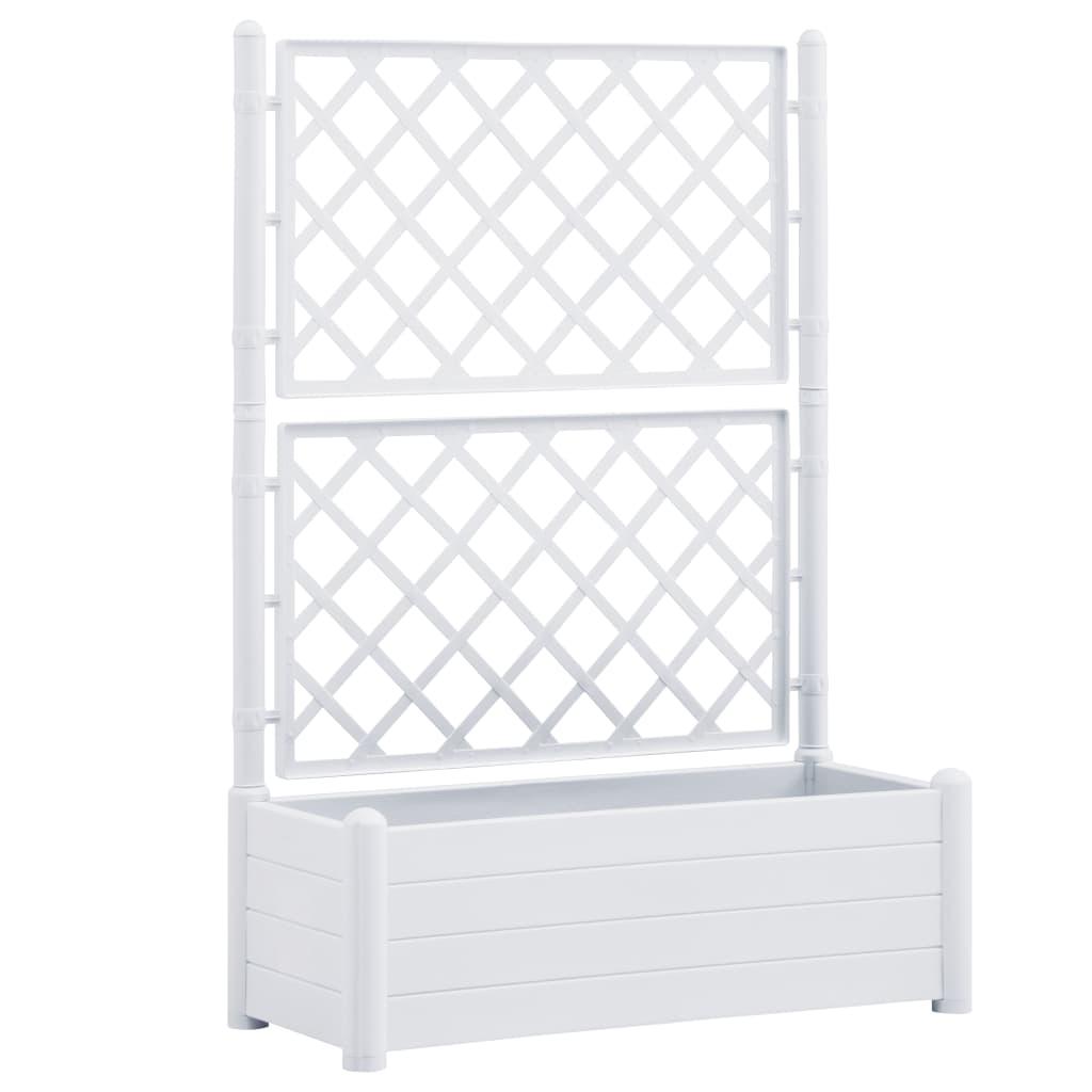 vidaXL plantekasse med espalier 100x43x142 cm PP hvid vidaXL plantekasse med espalier 100x43x142 cm PP hvid
