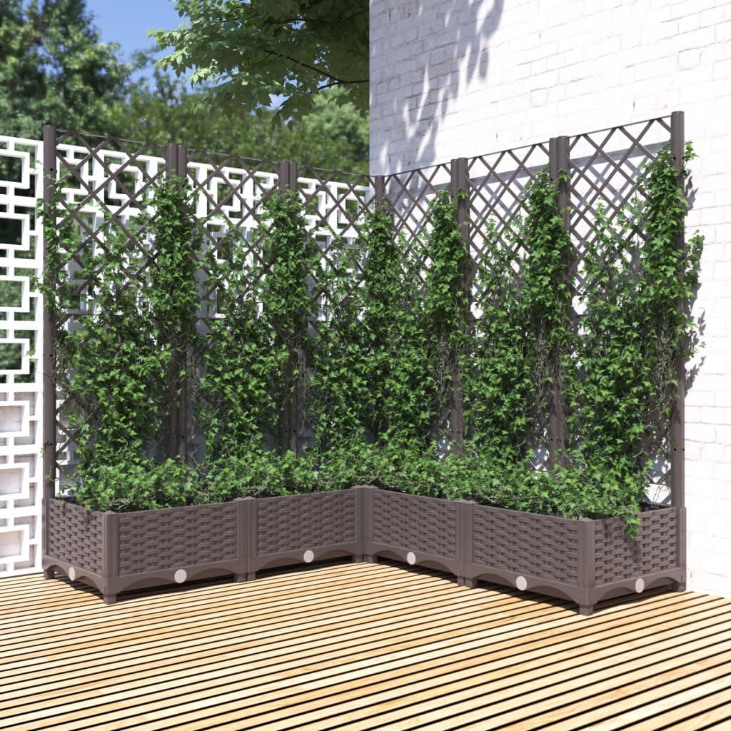 vidaXL plantekasse med espalier 120x120x121,5 cm PP brun vidaXL plantekasse med espalier 120x120x121,5 cm PP brun