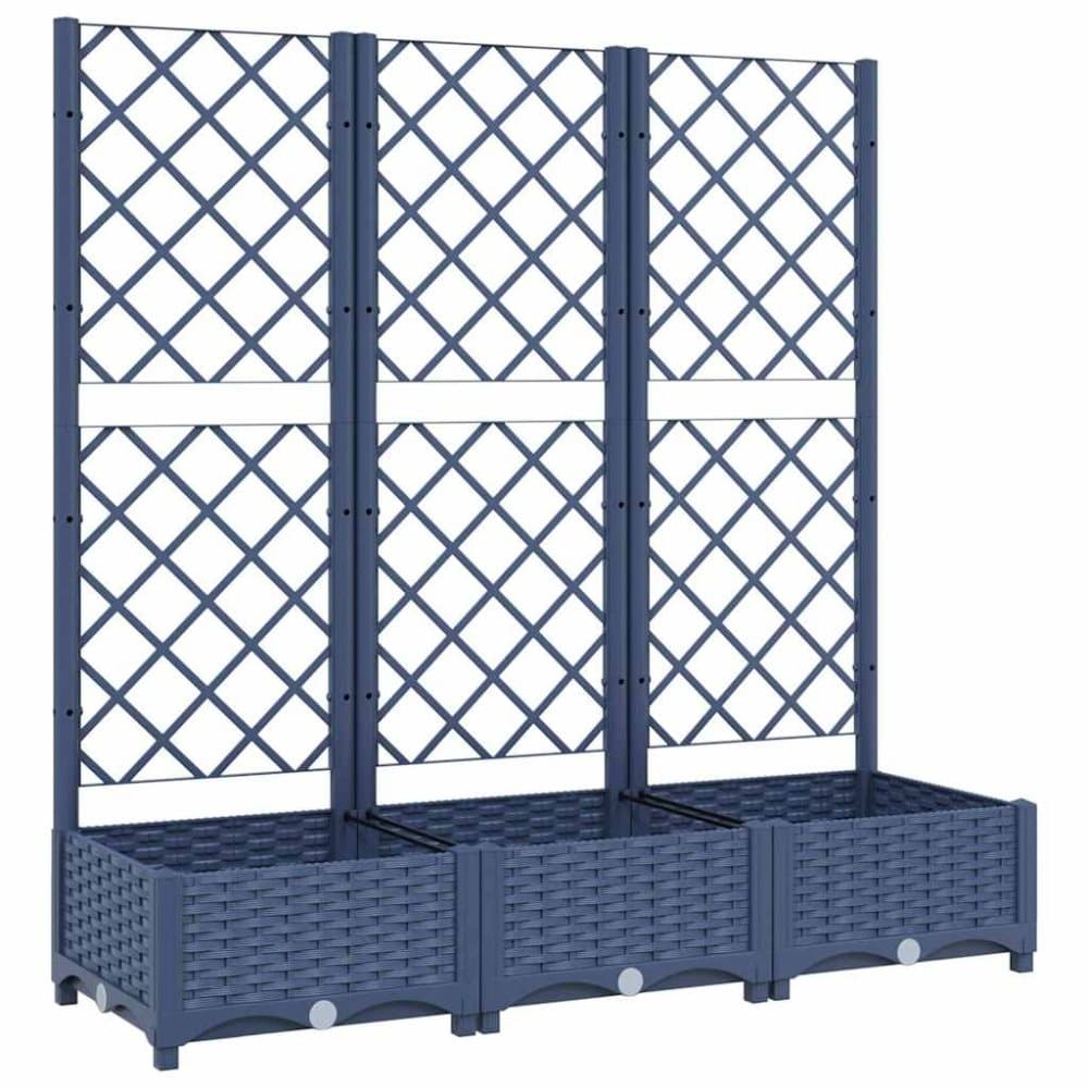 vidaXL plantekasse med espalier 120x40x121,5 cm PP blågrå vidaXL plantekasse med espalier 120x40x121,5 cm PP blågrå