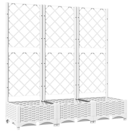 vidaXL plantekasse med espalier 120x40x121,5 cm PP hvid