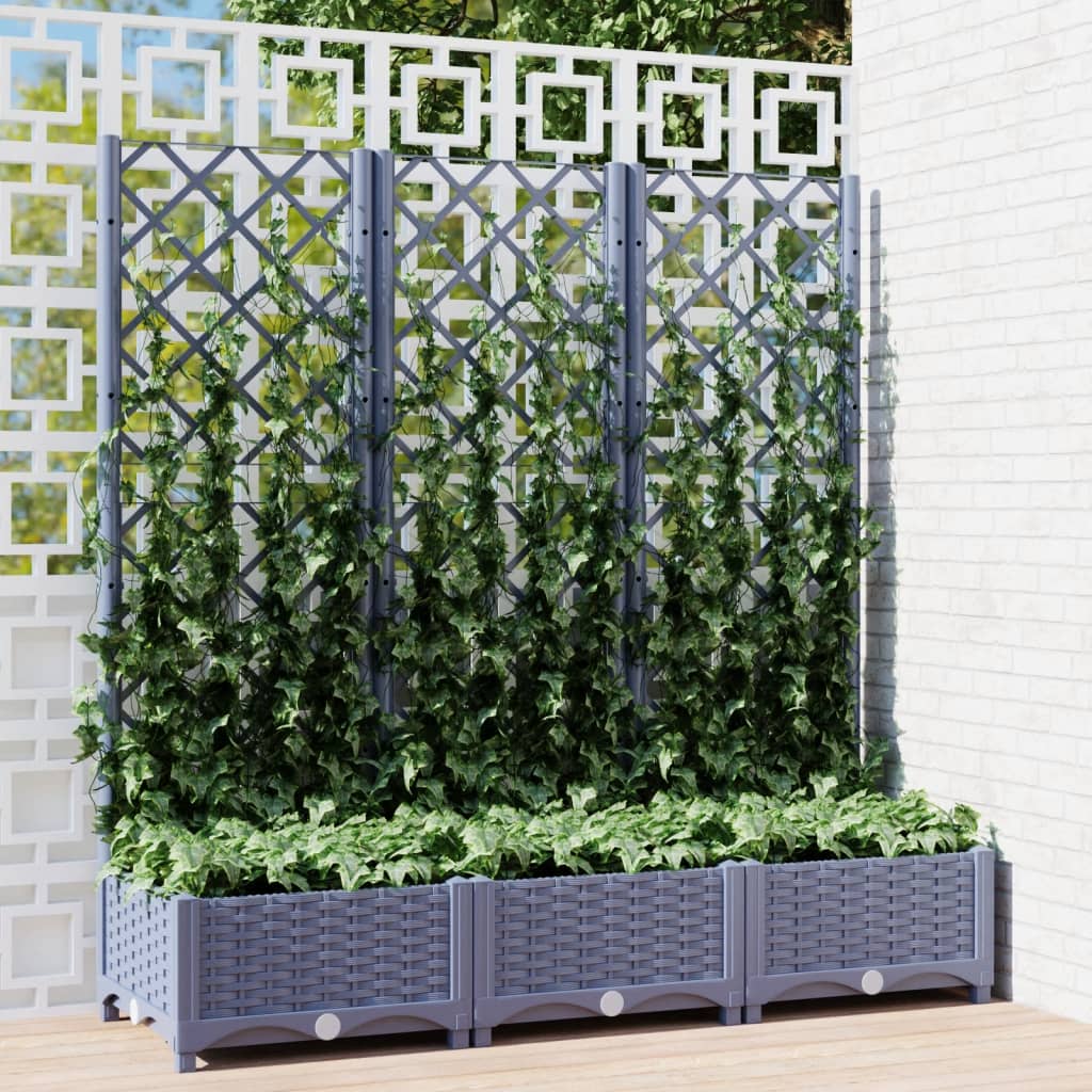 vidaXL plantekasse med espalier 120x40x121,5 cm PP mørkegrå vidaXL plantekasse med espalier 120x40x121,5 cm PP mørkegrå