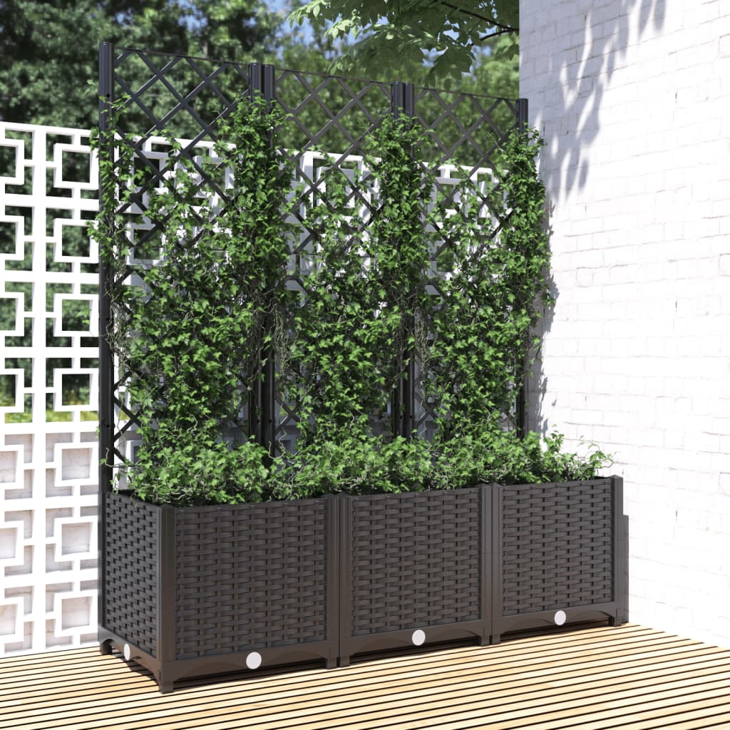 vidaXL plantekasse med espalier 120x40x136 cm PP sort vidaXL plantekasse med espalier 120x40x136 cm PP sort