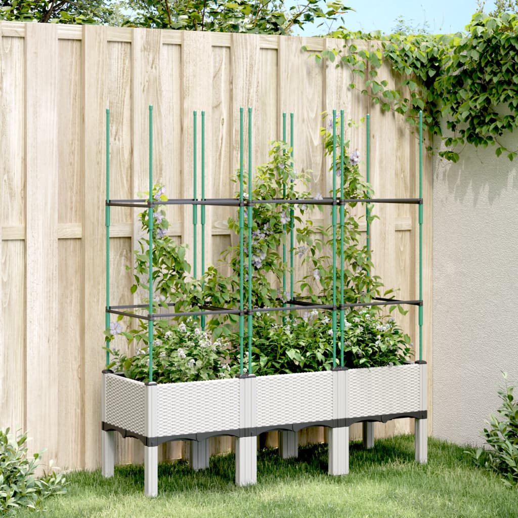 vidaXL plantekasse med espalier 120x40x142,5 cm PP hvid vidaXL plantekasse med espalier 120x40x142,5 cm PP hvid