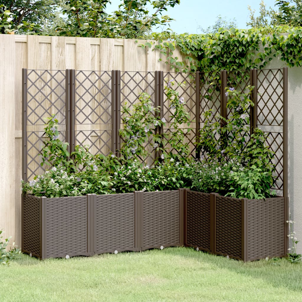 vidaXL plantekasse med espalier 160x120x140 cm PP brun vidaXL plantekasse med espalier 160x120x140 cm PP brun
