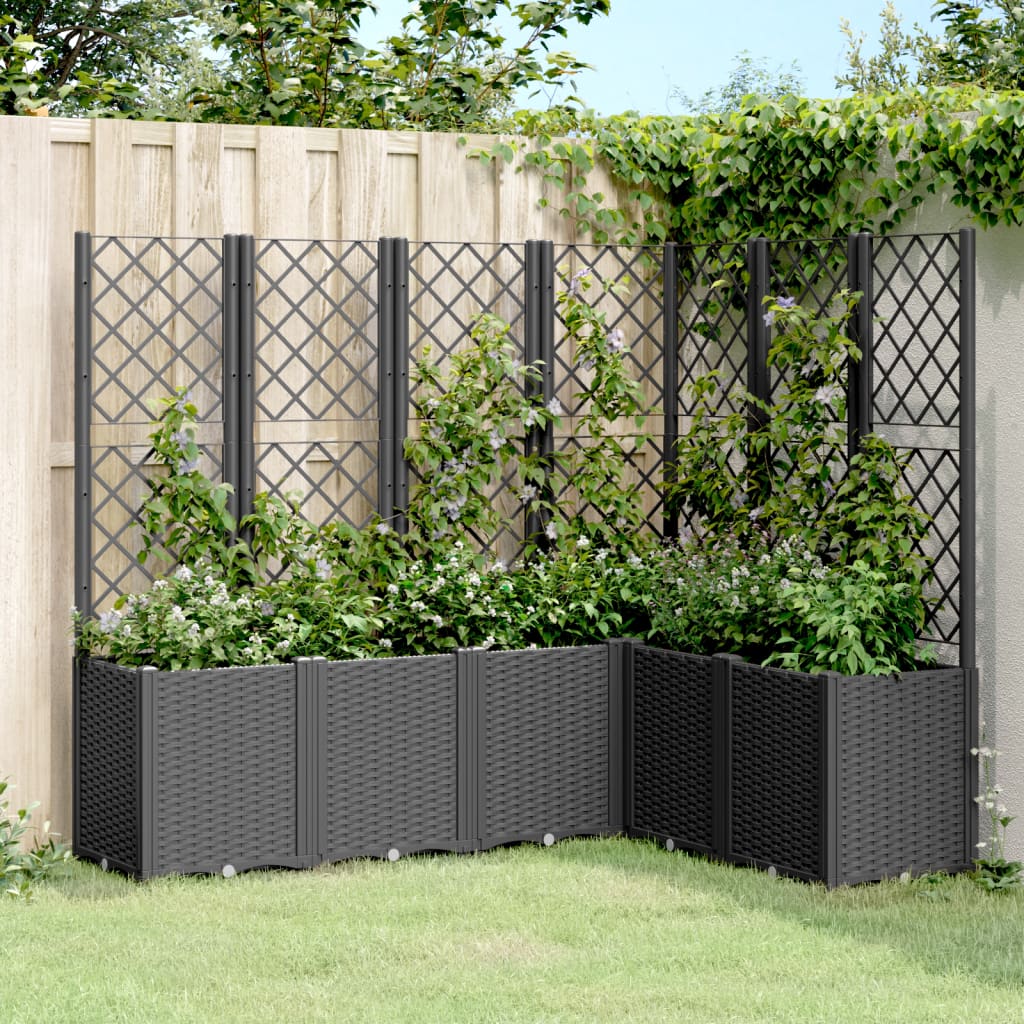 vidaXL plantekasse med espalier 160x120x140 cm PP sort vidaXL plantekasse med espalier 160x120x140 cm PP sort