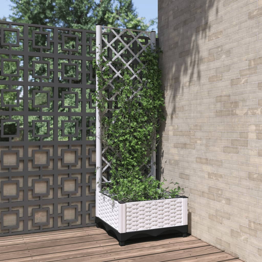 vidaXL plantekasse med espalier 40x40x121,5 cm PP hvid vidaXL plantekasse med espalier 40x40x121,5 cm PP hvid