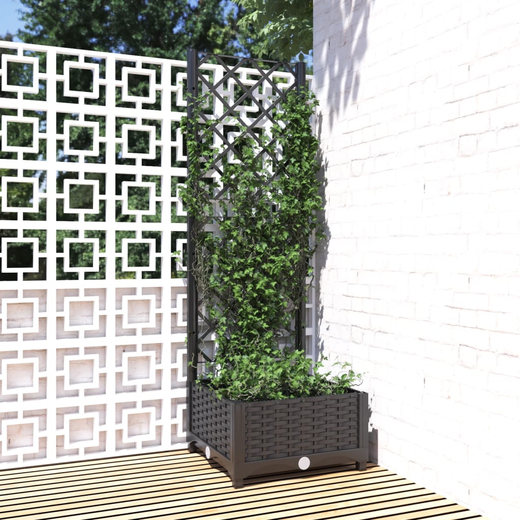 vidaXL plantekasse med espalier 40x40x121,5 cm PP sort vidaXL plantekasse med espalier 40x40x121,5 cm PP sort