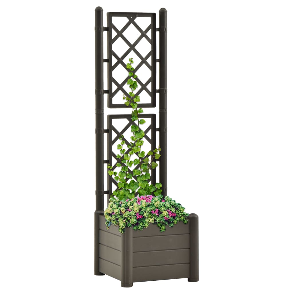 vidaXL plantekasse med espalier 43x43x142 cm PP antracitgrå vidaXL plantekasse med espalier 43x43x142 cm PP antracitgrå