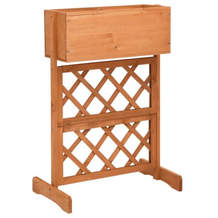 vidaXL plantekasse med espalier 45x30x74 cm massivt fyrretræ orange