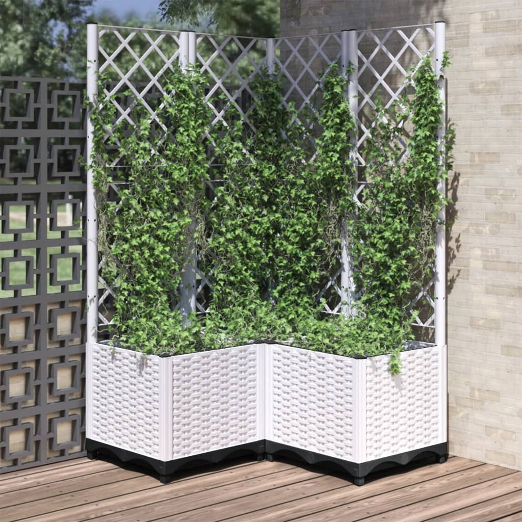 vidaXL plantekasse med espalier 80x80x136 cm PP hvid vidaXL plantekasse med espalier 80x80x136 cm PP hvid