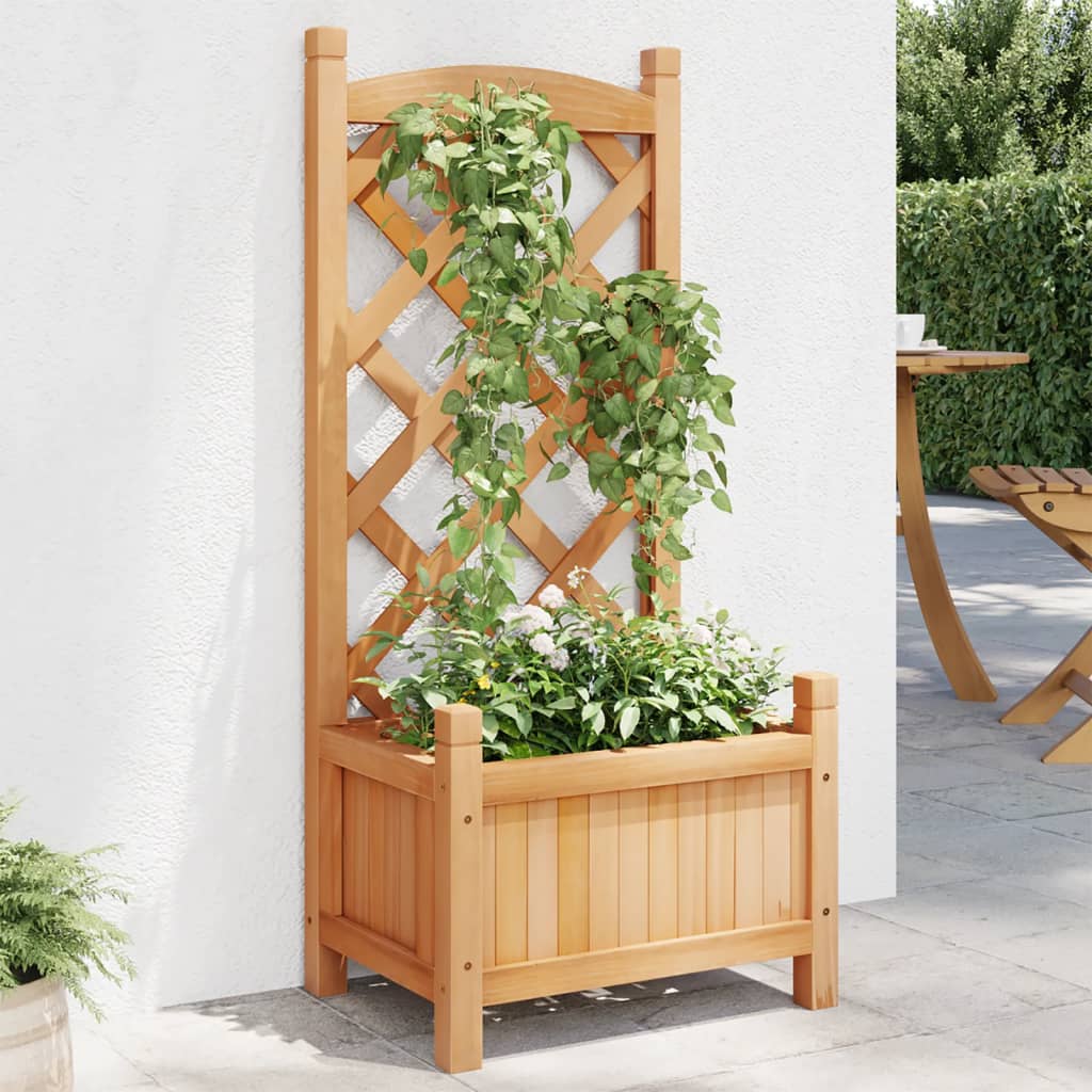 vidaXL plantekasse med espalier massivt grantræ brun vidaXL plantekasse med espalier massivt grantræ brun
