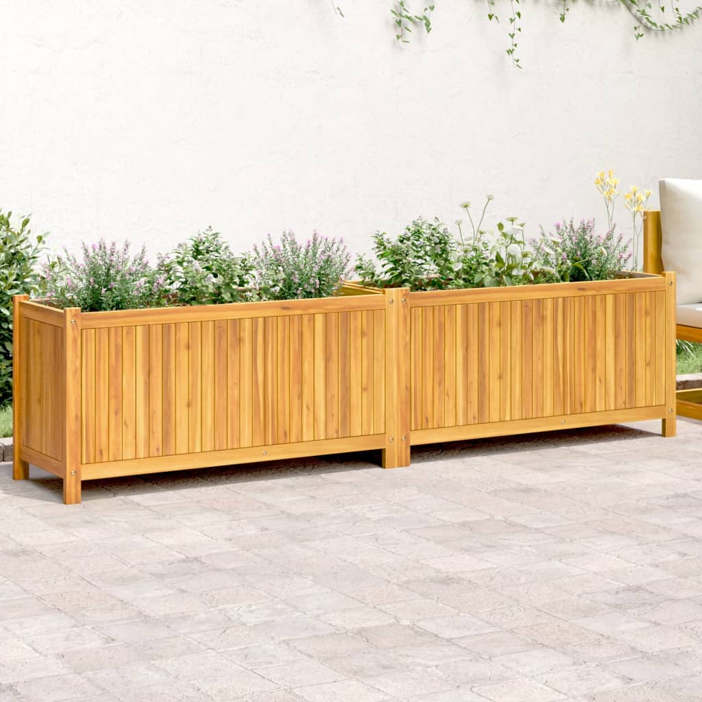 vidaXL plantekasse med for 199x38,5x50 cm massivt akacietræ vidaXL plantekasse med for 199x38,5x50 cm massivt akacietræ
