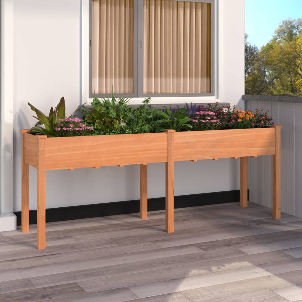 vidaXL plantekasse med foring 203x53x76 cm massivt fyrretræ brun vidaXL plantekasse med foring 203x53x76 cm massivt fyrretræ brun