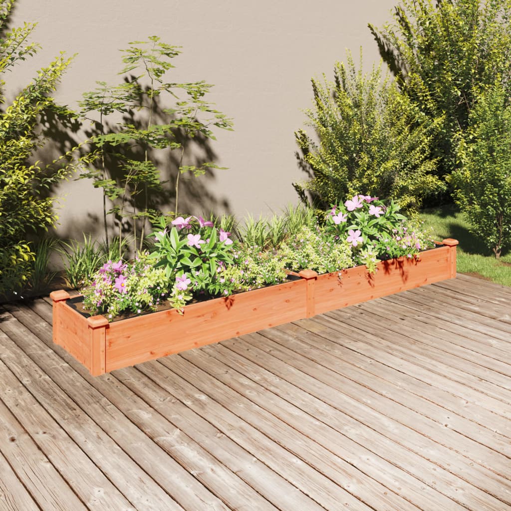 vidaXL plantekasse med foring 240x45x25 cm massivt fyrretræ brun vidaXL plantekasse med foring 240x45x25 cm massivt fyrretræ brun