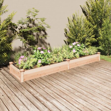 vidaXL plantekasse med foring 240x60x25 cm massivt fyrretræ