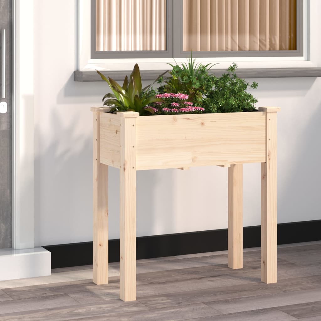 vidaXL plantekasse med foring 71x37x76 cm massivt fyrretræ vidaXL plantekasse med foring 71x37x76 cm massivt fyrretræ