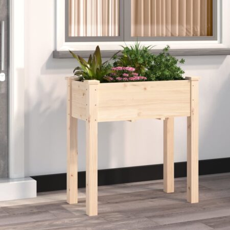 vidaXL plantekasse med foring 71x37x76 cm massivt fyrretræ