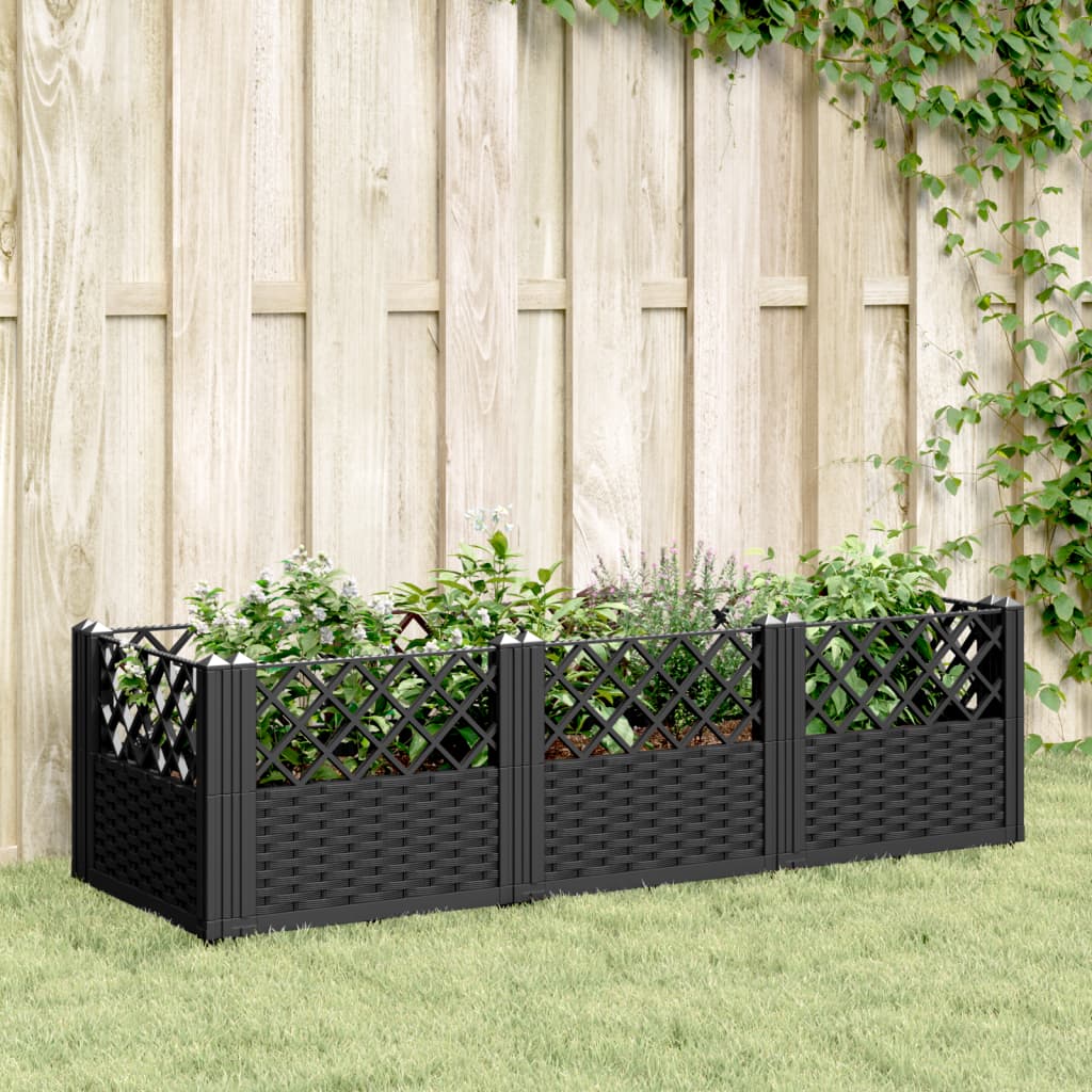 vidaXL plantekasse med spyd 123,5x43,5x43,5 cm PP sort vidaXL plantekasse med spyd 123,5x43,5x43,5 cm PP sort