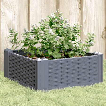 vidaXL plantekasse med spyd 42,5x42,5x28,5 cm PP grå