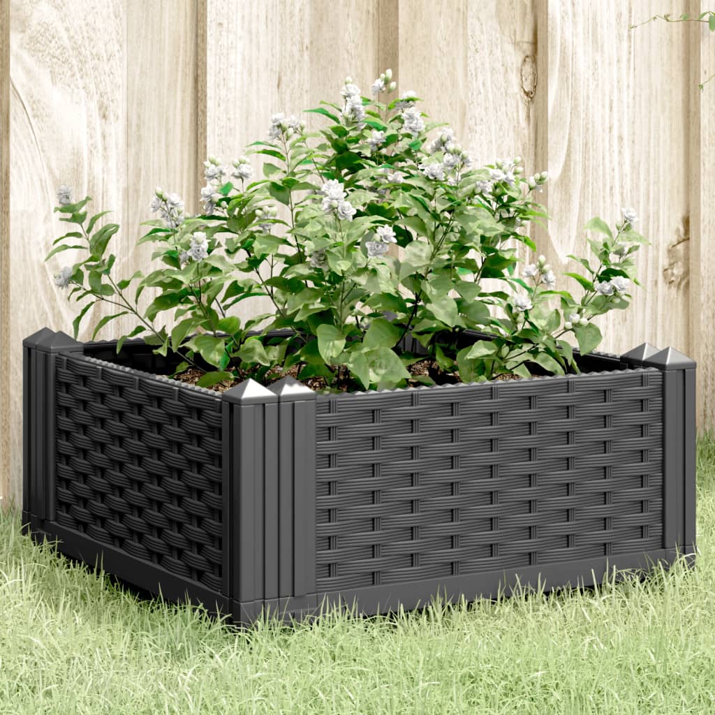 vidaXL plantekasse med spyd 42,5x42,5x28,5 cm PP sort vidaXL plantekasse med spyd 42,5x42,5x28,5 cm PP sort