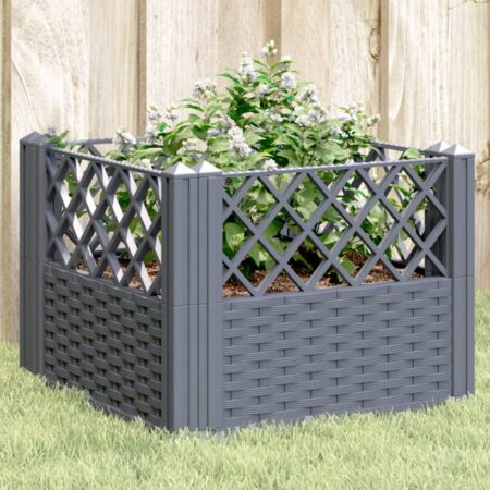 vidaXL plantekasse med spyd 43,5x43,5x43,5 cm PP blågrå