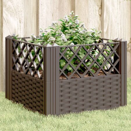 vidaXL plantekasse med spyd 43,5x43,5x43,5 cm PP brun