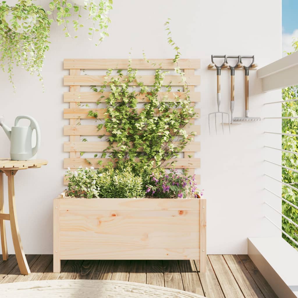 vidaXL plantekasse med stativ 79x39,5x114 cm massivt fyrretræ vidaXL plantekasse med stativ 79x39,5x114 cm massivt fyrretræ