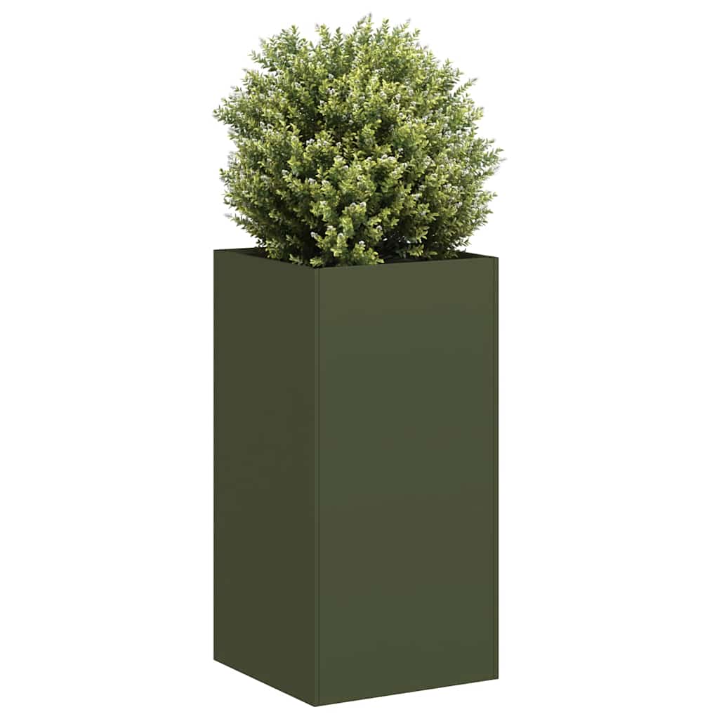 vidaXL plantekasse olivengrøn 40x40x80 cm koldvalset stål vidaXL plantekasse olivengrøn 40x40x80 cm koldvalset stål