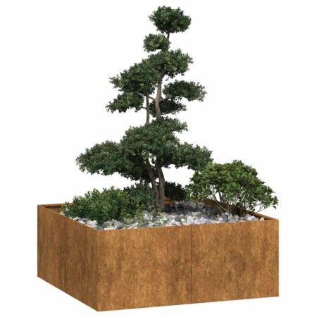 vidaXL plantekasse rustfarvet 100x100x40 cm forvitringsstål