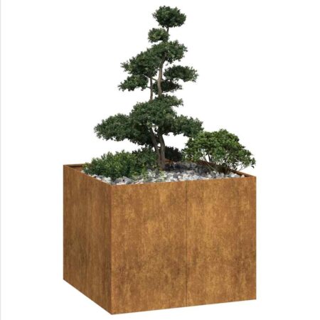 vidaXL plantekasse rustfarvet 100x100x80 cm forvitringsstål