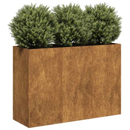 vidaXL plantekasse rustfarvet 120x40x80 cm forvitringsstål