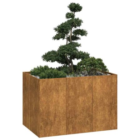 vidaXL plantekasse rustfarvet 120x80x80 cm forvitringsstål
