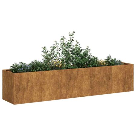 vidaXL plantekasse rustfarvet 200x40x40 cm forvitringsstål