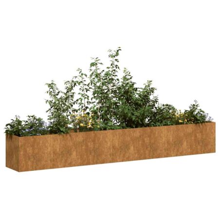 vidaXL plantekasse rustfarvet 280x40x40 cm forvitringsstål