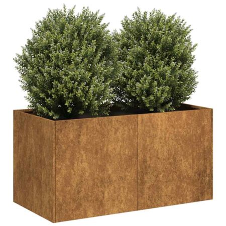 vidaXL plantekasse rustfarvet 80x40x40 cm forvitringsstål