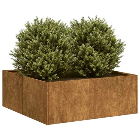 vidaXL plantekasse rustfarvet 80x80x30 cm forvitringsstål