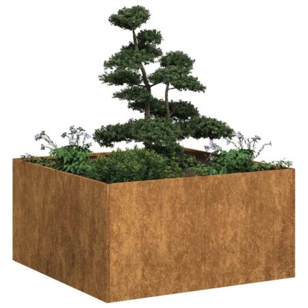 vidaXL plantekasse rustfarvet 80x80x40 cm forvitringsstål