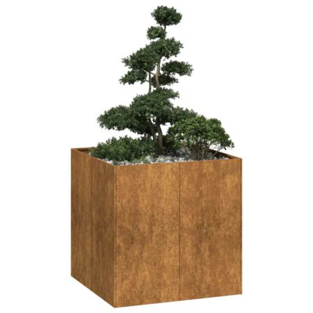 vidaXL plantekasse rustfarvet 80x80x80 cm forvitringsstål