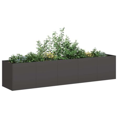 vidaXL plantekasse sort 200x40x40 cm koldvalset stål