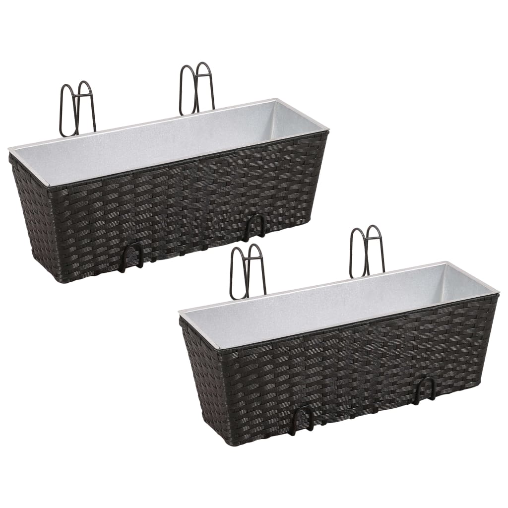 vidaXL plantekasse til altan 2 stk. 50 cm sort vidaXL plantekasse til altan 2 stk. 50 cm sort