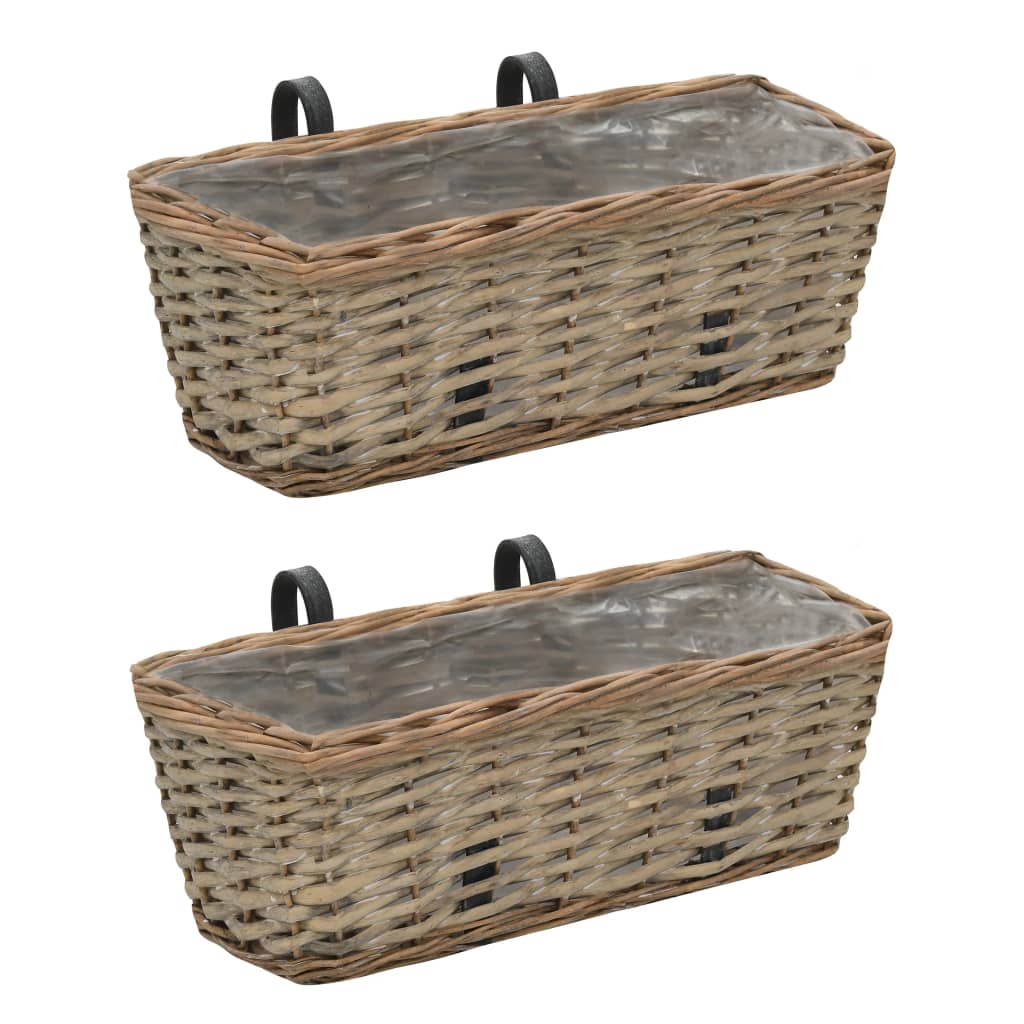 vidaXL plantekasse til balkonen 2 stk. kurveflet med PE-foring 40 cm vidaXL plantekasse til balkonen 2 stk. kurveflet med PE-foring 40 cm