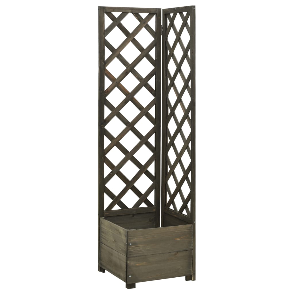 vidaXL plantekasse til hjørne med espalier 40x40x150 cm fyrretræ grå vidaXL plantekasse til hjørne med espalier 40x40x150 cm fyrretræ grå