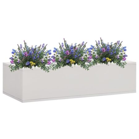 vidaXL plantekasse til kontor 90x40x23 cm stål lysegrå