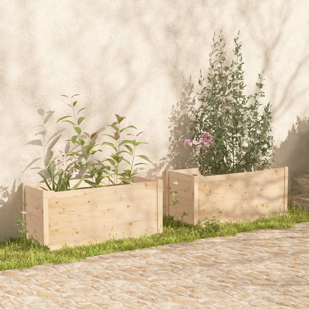 vidaXL plantekasser 2 stk. 100x50x50 cm massivt fyrretræ vidaXL plantekasser 2 stk. 100x50x50 cm massivt fyrretræ